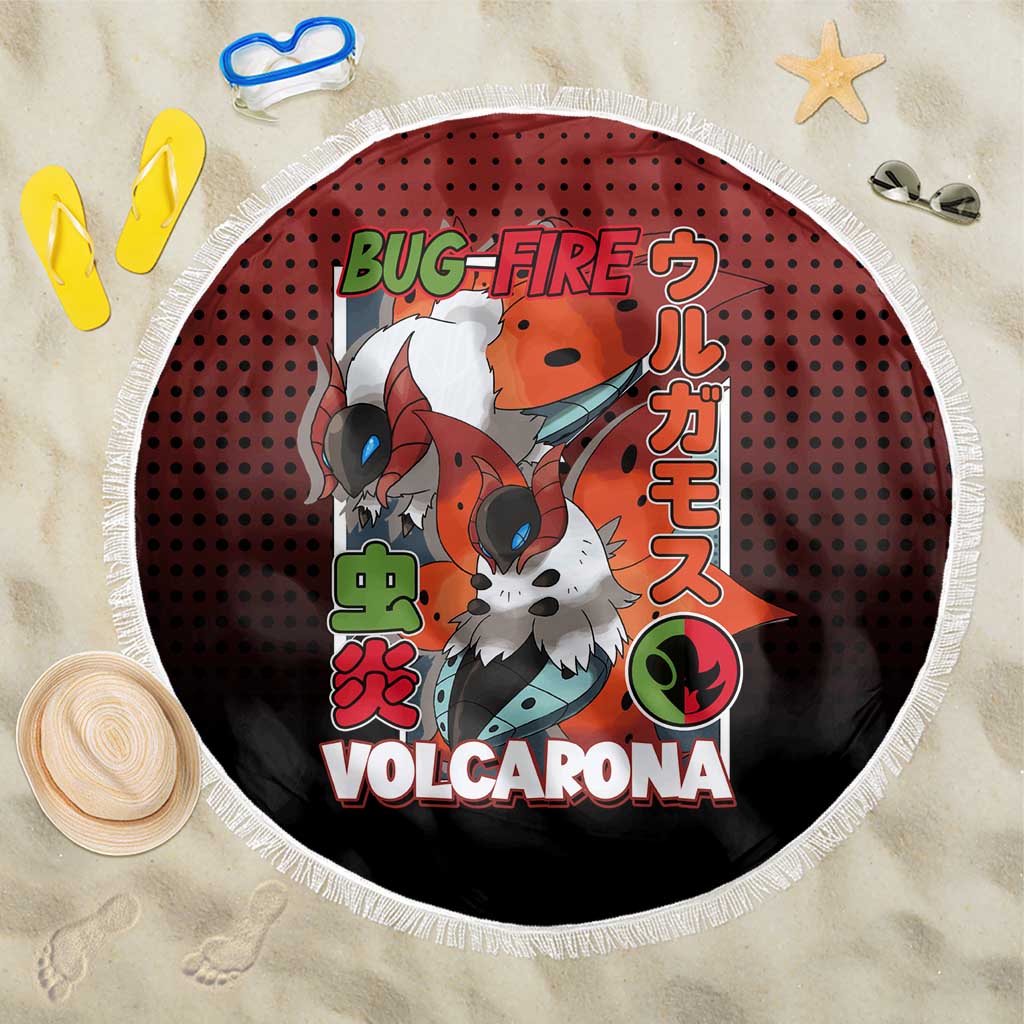 Volcarona from Poké Beach Blanket Bug and Fire Types Featuring Bright and Fiery Design - The Mazicc