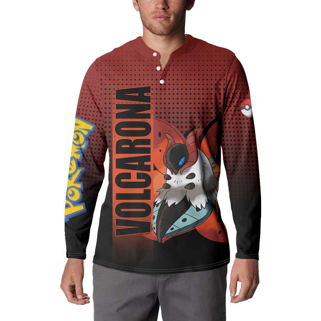 Volcarona from Poké Button Sweatshirt Bug and Fire Types Featuring Bright and Fiery Design - The Mazicc