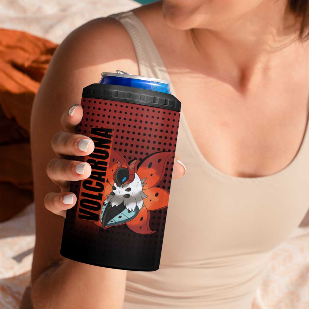 Volcarona from Poké 4 in 1 Can Cooler Tumbler Bug and Fire Types Featuring Bright and Fiery Design - The Mazicc