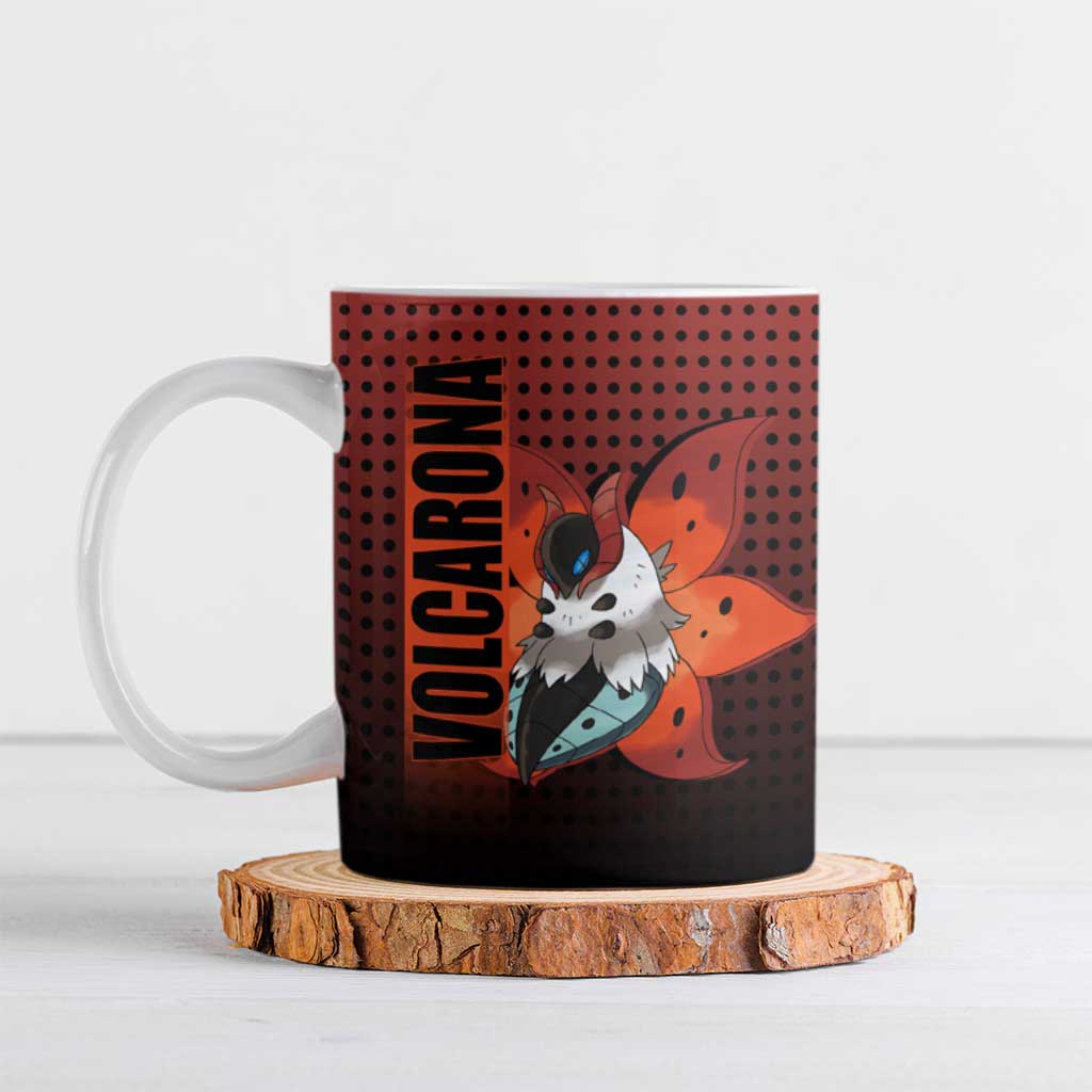 Volcarona from Poké Ceramic Mug Bug and Fire Types Featuring Bright and Fiery Design - The Mazicc