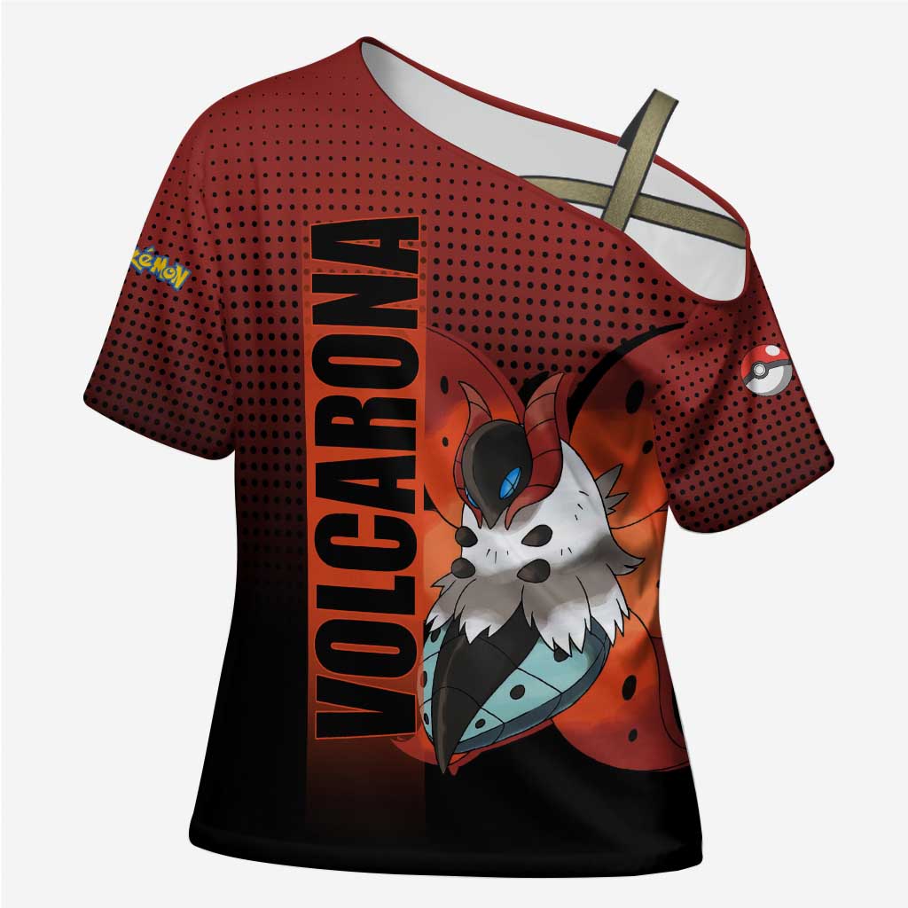 Volcarona from Poké Cross Shoulder Shirt Bug and Fire Types Featuring Bright and Fiery Design - The Mazicc