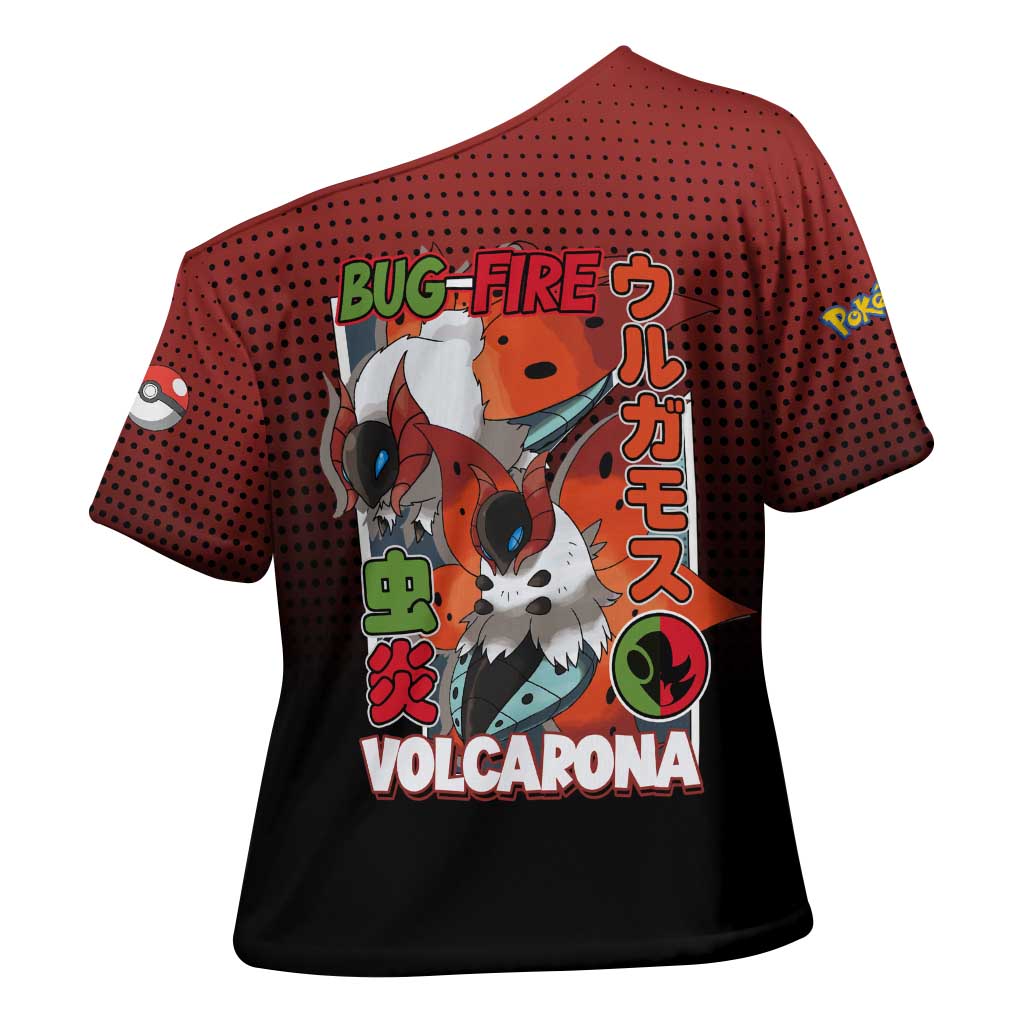 Volcarona from Poké Cross Shoulder Shirt Bug and Fire Types Featuring Bright and Fiery Design - The Mazicc