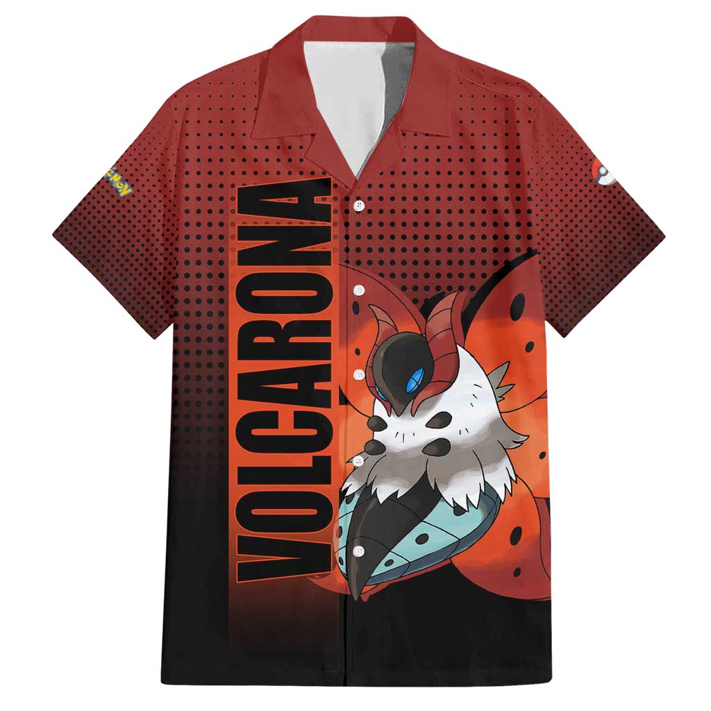 Volcarona from Poké Family Matching Short Sleeve Bodycon Dress and Hawaiian Shirt Bug and Fire Types Featuring Bright and Fiery Design - The Mazicc