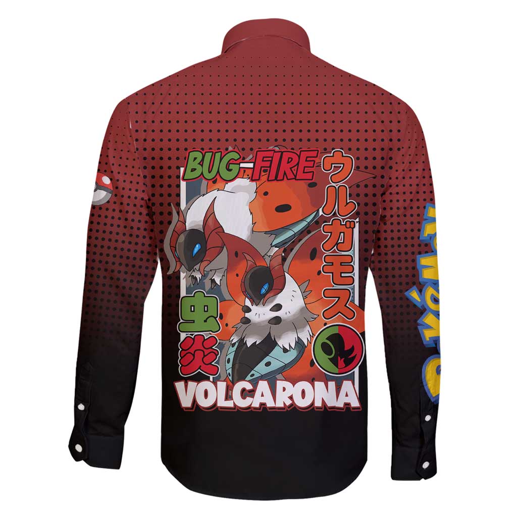 Volcarona from Poké Family Matching Summer Maxi Dress and Hawaiian Shirt Bug and Fire Types Featuring Bright and Fiery Design - The Mazicc
