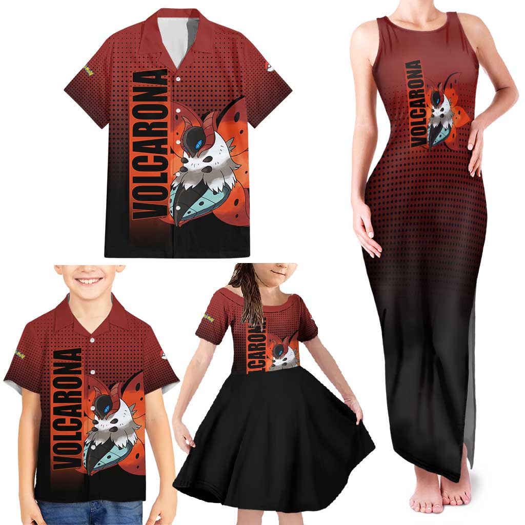 Volcarona from Poké Family Matching Tank Maxi Dress and Hawaiian Shirt Bug and Fire Types Featuring Bright and Fiery Design - The Mazicc