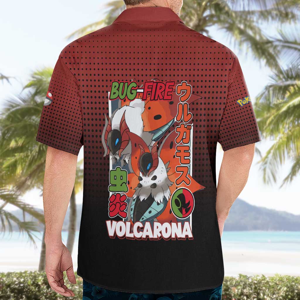 Volcarona from Poké Hawaiian Shirt Bug and Fire Types Featuring Bright and Fiery Design - The Mazicc