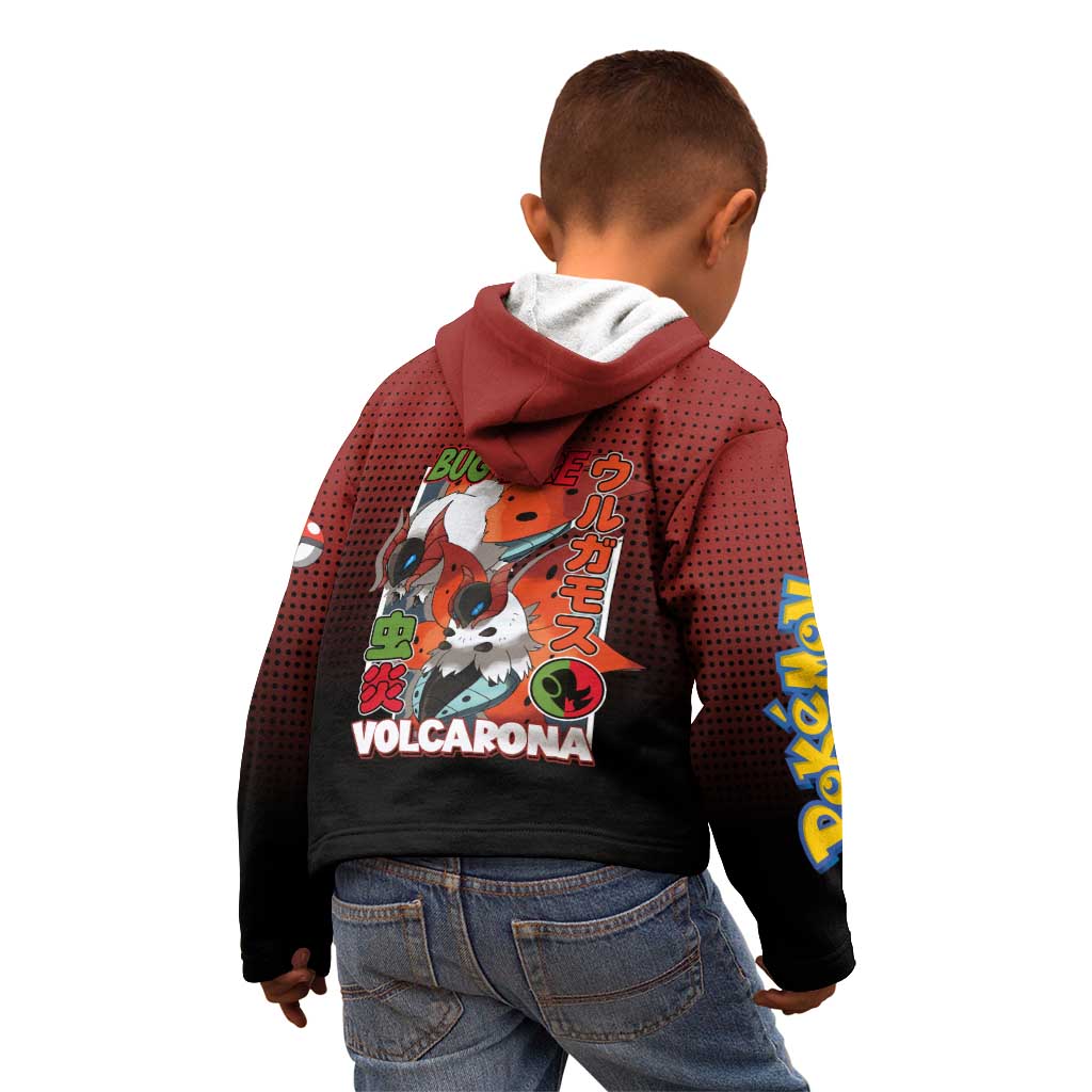 Volcarona from Poké Kid Hoodie Bug and Fire Types Featuring Bright and Fiery Design - The Mazicc