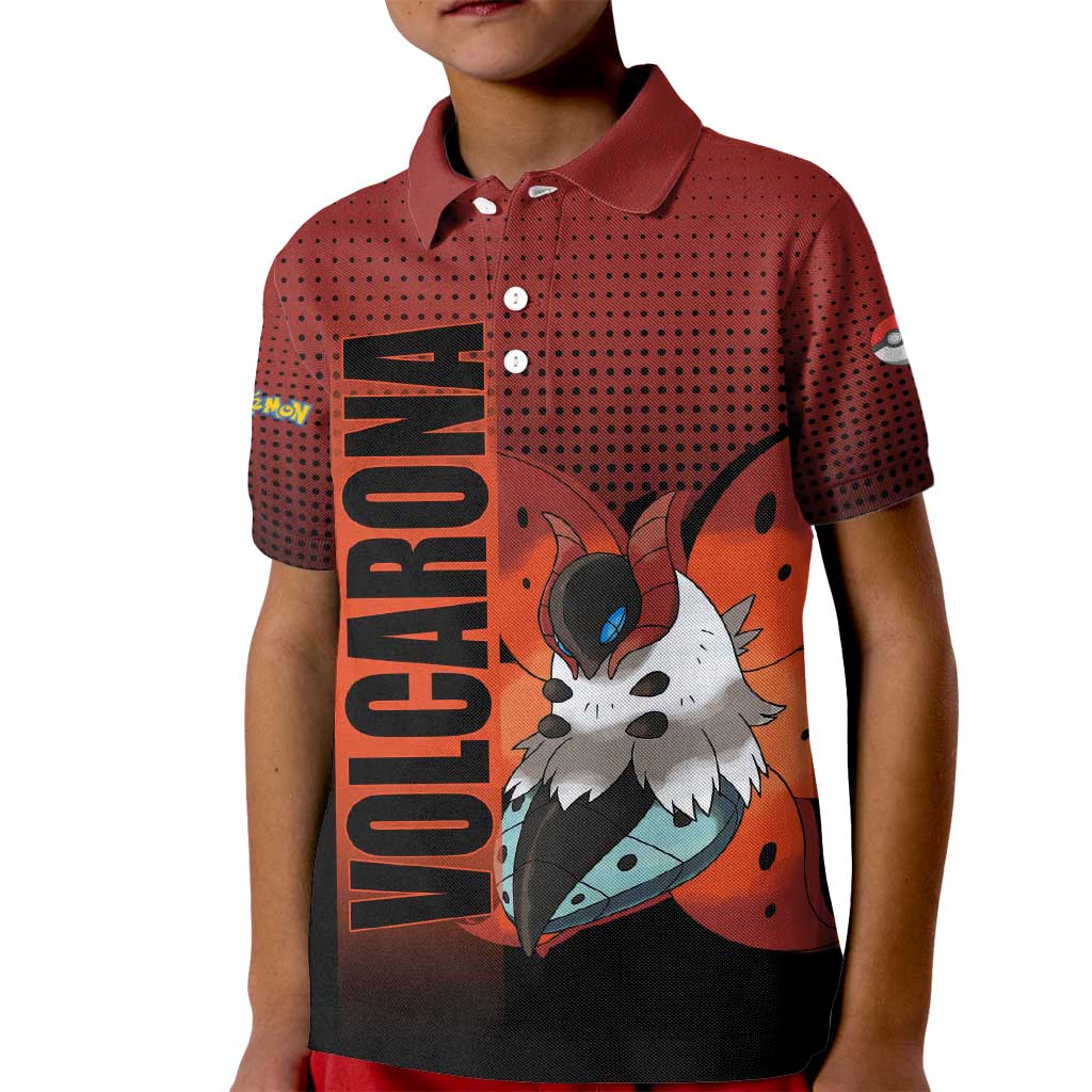 Volcarona from Poké Kid Polo Shirt Bug and Fire Types Featuring Bright and Fiery Design - The Mazicc