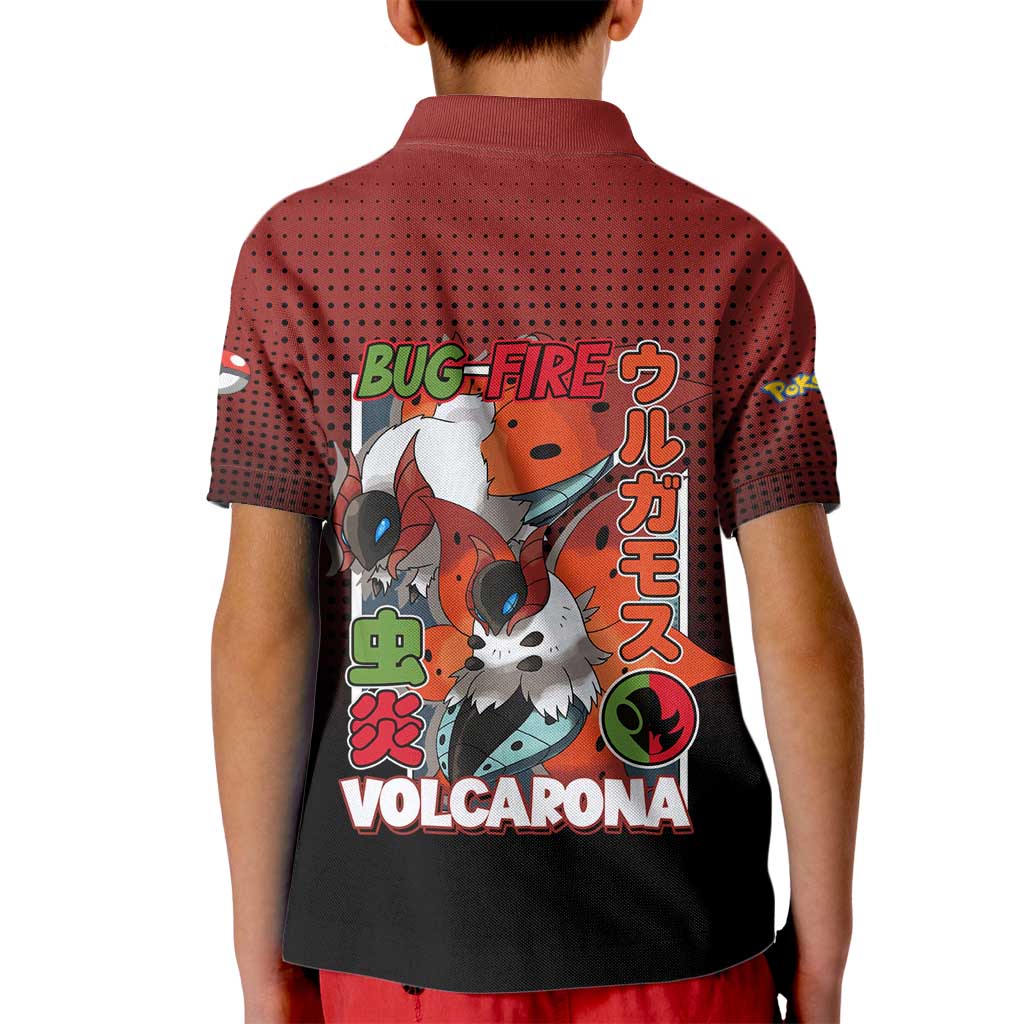 Volcarona from Poké Kid Polo Shirt Bug and Fire Types Featuring Bright and Fiery Design - The Mazicc