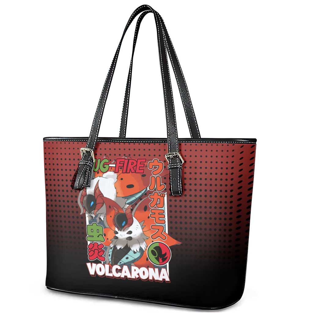 Volcarona from Poké Leather Tote Bag Bug and Fire Types Featuring Bright and Fiery Design - The Mazicc