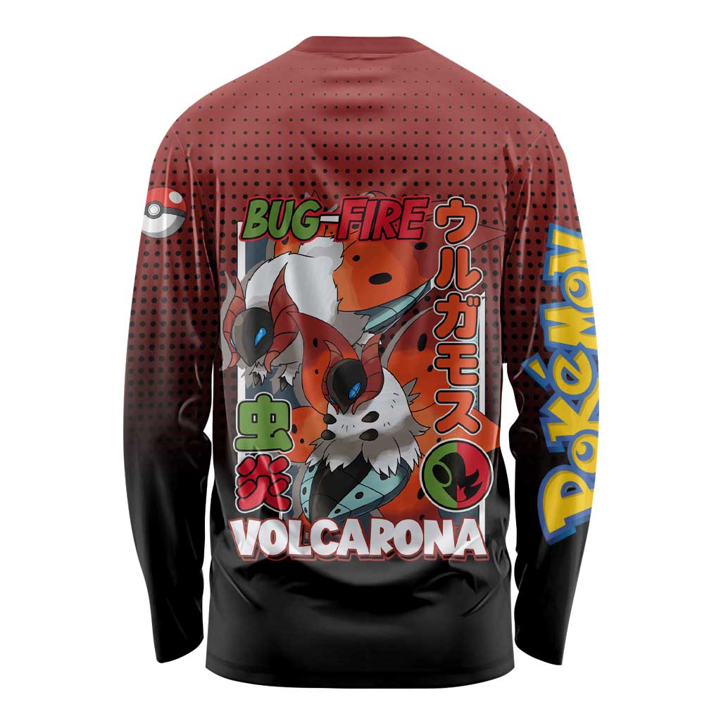 Volcarona from Poké Long Sleeve Shirt Bug and Fire Types Featuring Bright and Fiery Design - The Mazicc