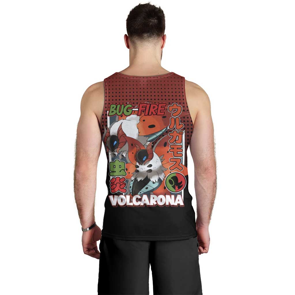 Volcarona from Poké Men Tank Top Bug and Fire Types Featuring Bright and Fiery Design - The Mazicc