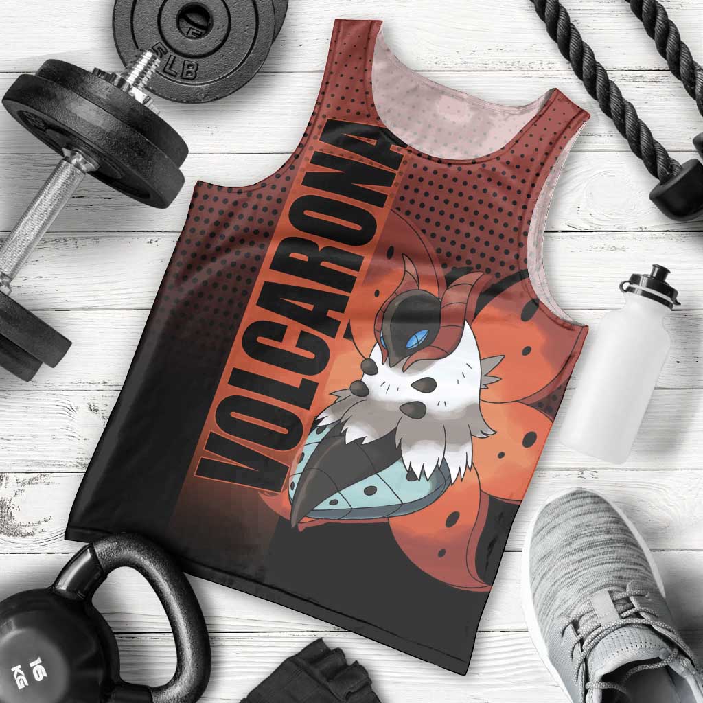 Volcarona from Poké Men Tank Top Bug and Fire Types Featuring Bright and Fiery Design - The Mazicc