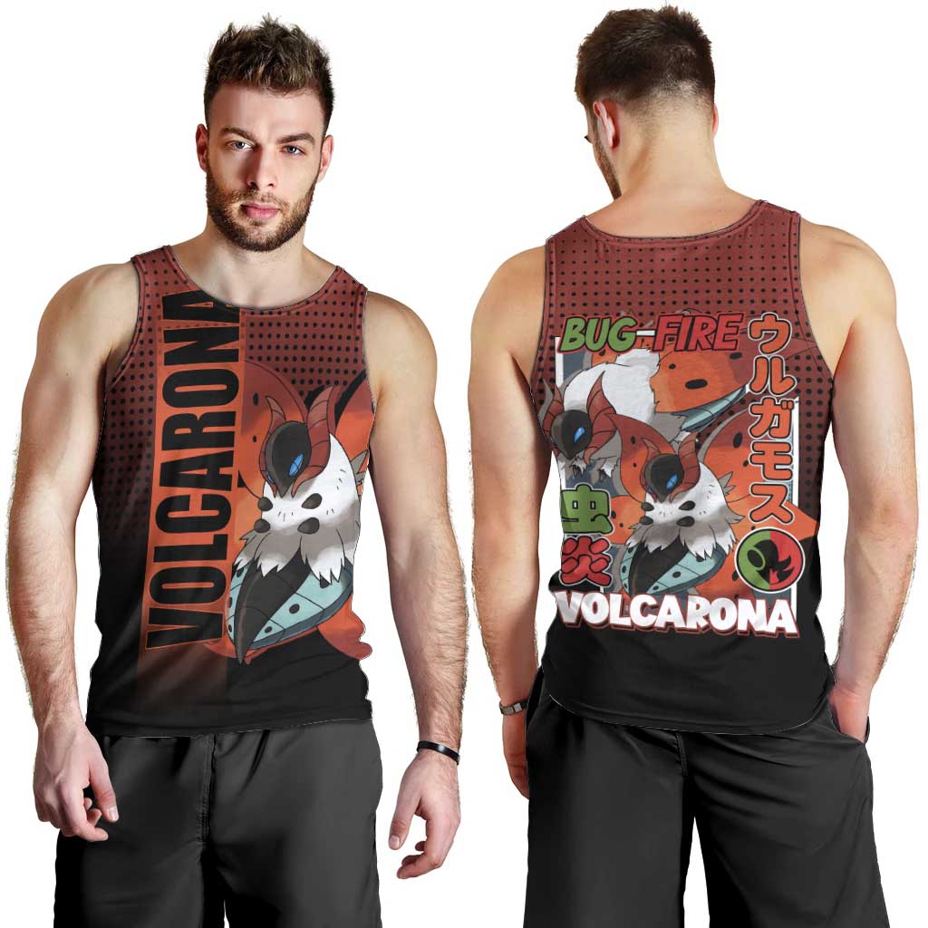 Volcarona from Poké Men Tank Top Bug and Fire Types Featuring Bright and Fiery Design - The Mazicc