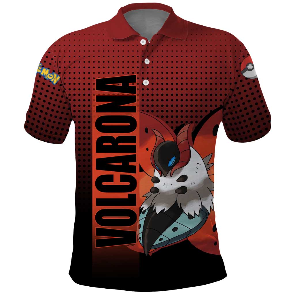 Volcarona from Poké Polo Shirt Bug and Fire Types Featuring Bright and Fiery Design - The Mazicc