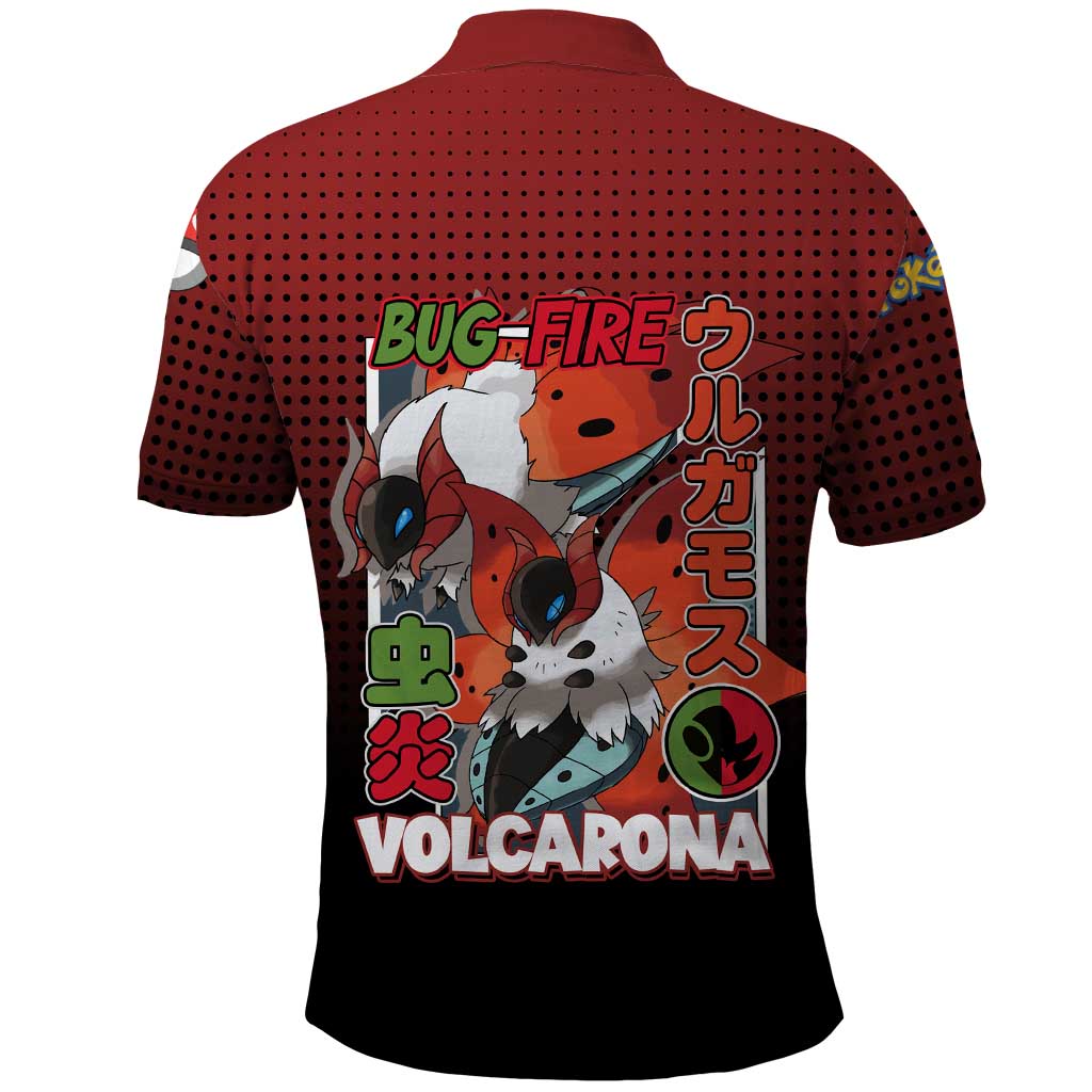 Volcarona from Poké Polo Shirt Bug and Fire Types Featuring Bright and Fiery Design - The Mazicc
