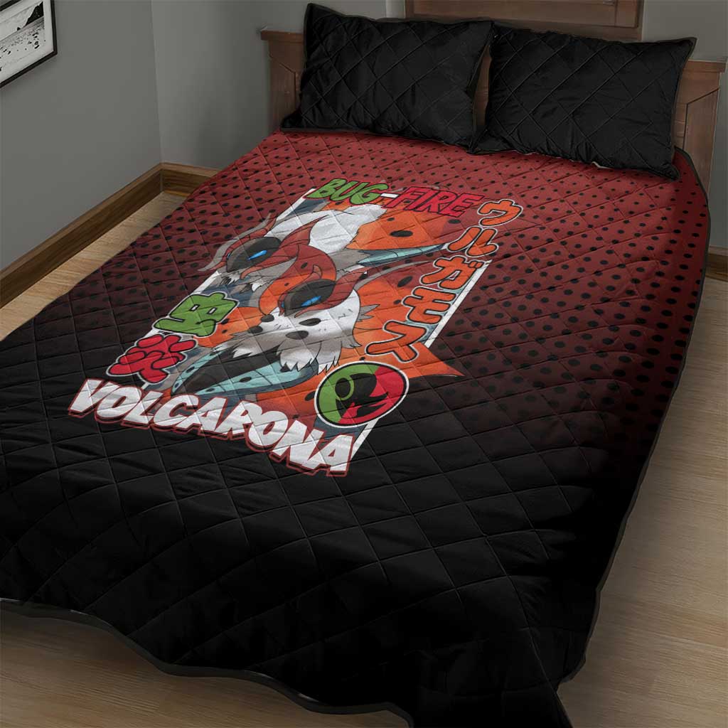 Volcarona from Poké Quilt Bed Set Bug and Fire Types Featuring Bright and Fiery Design - The Mazicc