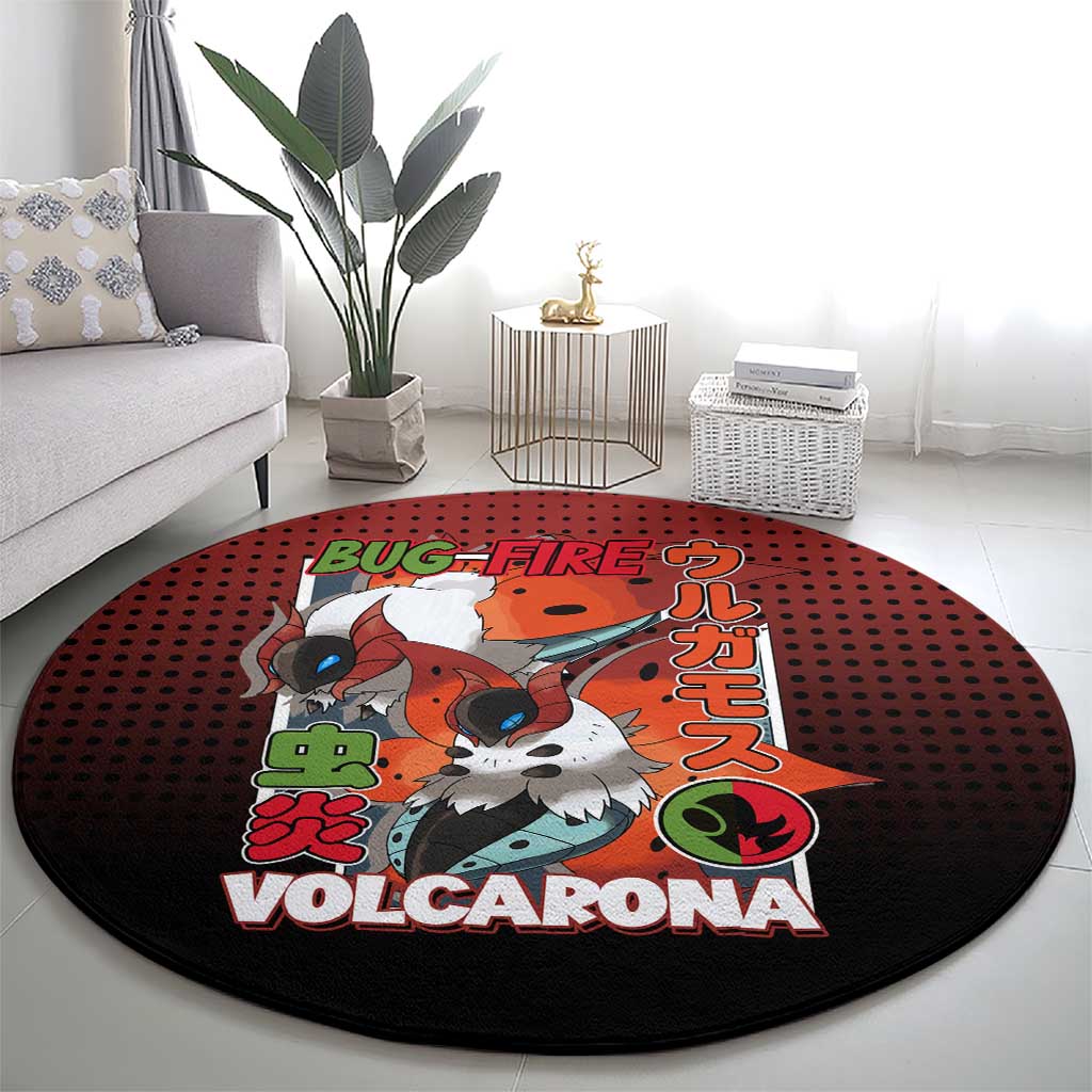 Volcarona from Poké Round Carpet Bug and Fire Types Featuring Bright and Fiery Design - The Mazicc