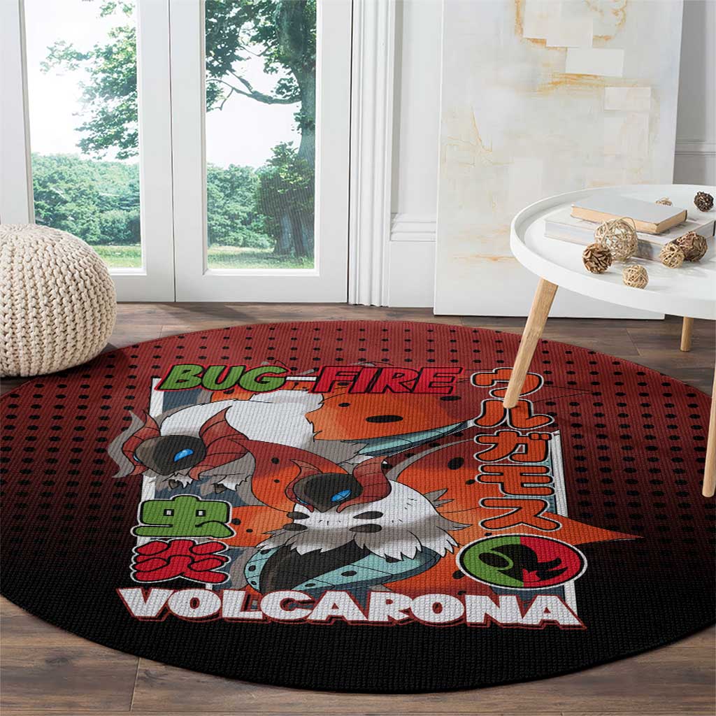 Volcarona from Poké Round Carpet Bug and Fire Types Featuring Bright and Fiery Design - The Mazicc