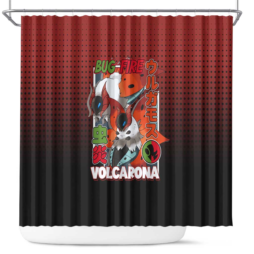 Volcarona from Poké Shower Curtain Bug and Fire Types Featuring Bright and Fiery Design - The Mazicc