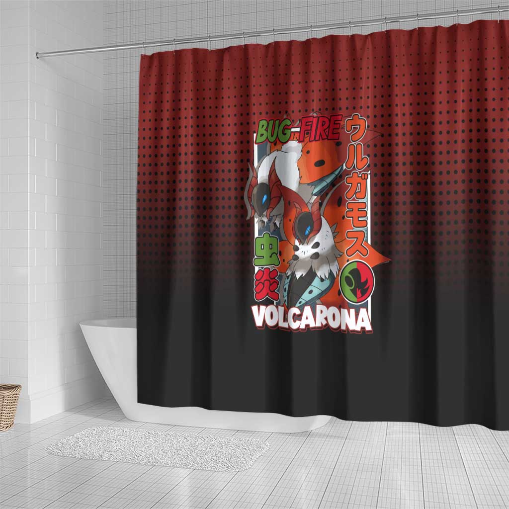 Volcarona from Poké Shower Curtain Bug and Fire Types Featuring Bright and Fiery Design - The Mazicc