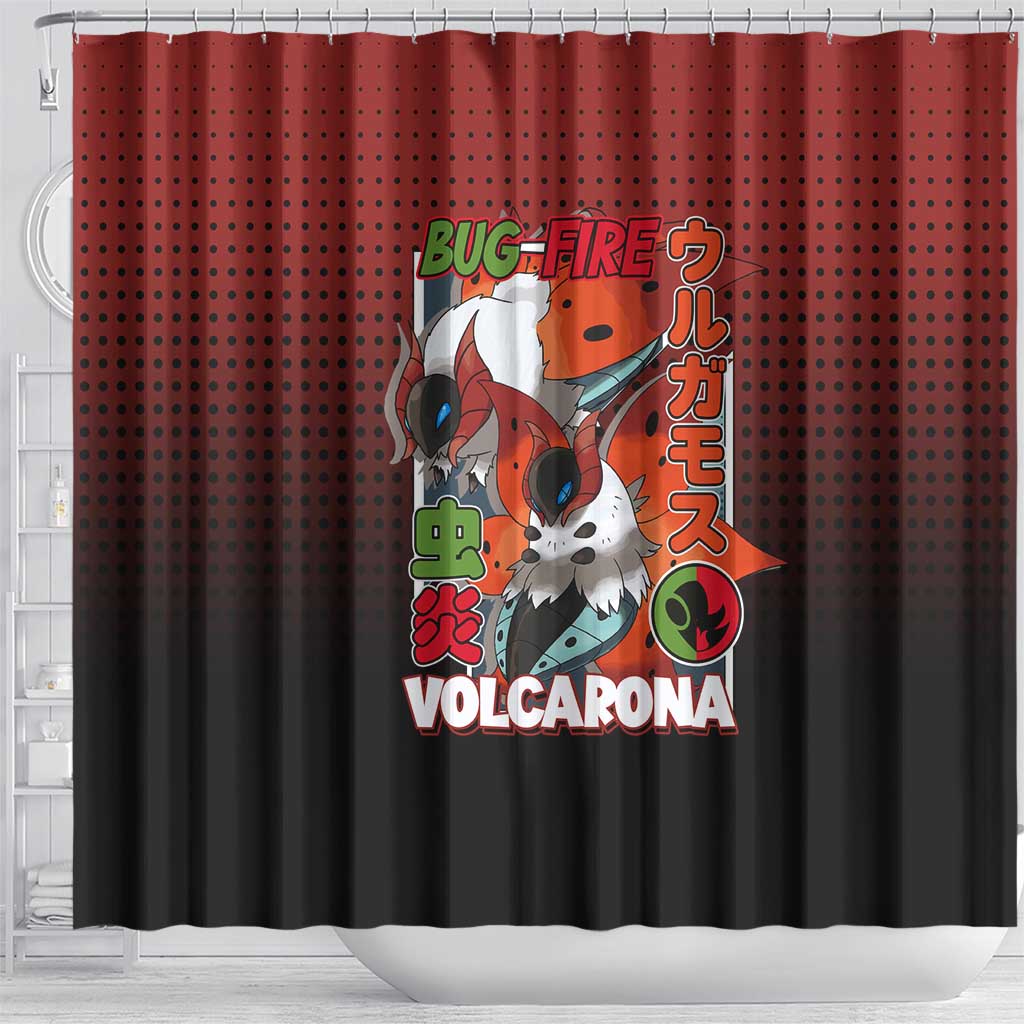 Volcarona from Poké Shower Curtain Bug and Fire Types Featuring Bright and Fiery Design - The Mazicc