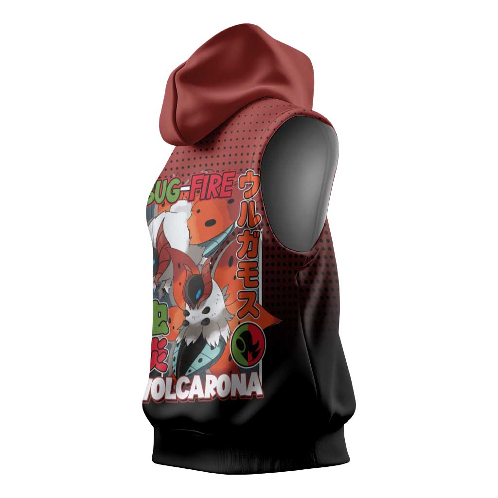 Volcarona from Poké Sleeveless Hoodie Bug and Fire Types Featuring Bright and Fiery Design - The Mazicc