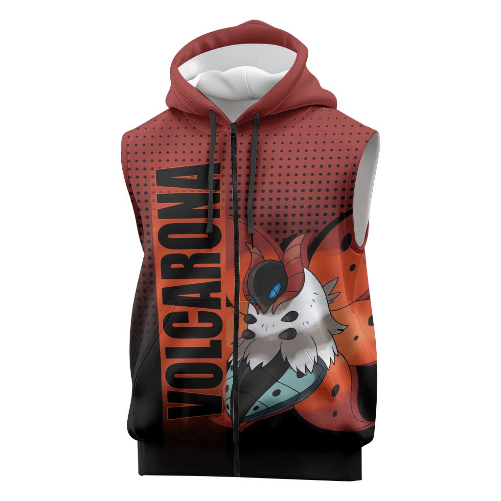 Volcarona from Poké Sleeveless Zip Hoodie Bug and Fire Types Featuring Bright and Fiery Design - The Mazicc
