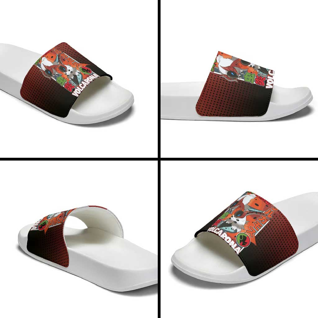 Volcarona from Poké Slide Sandals Bug and Fire Types Featuring Bright and Fiery Design - The Mazicc