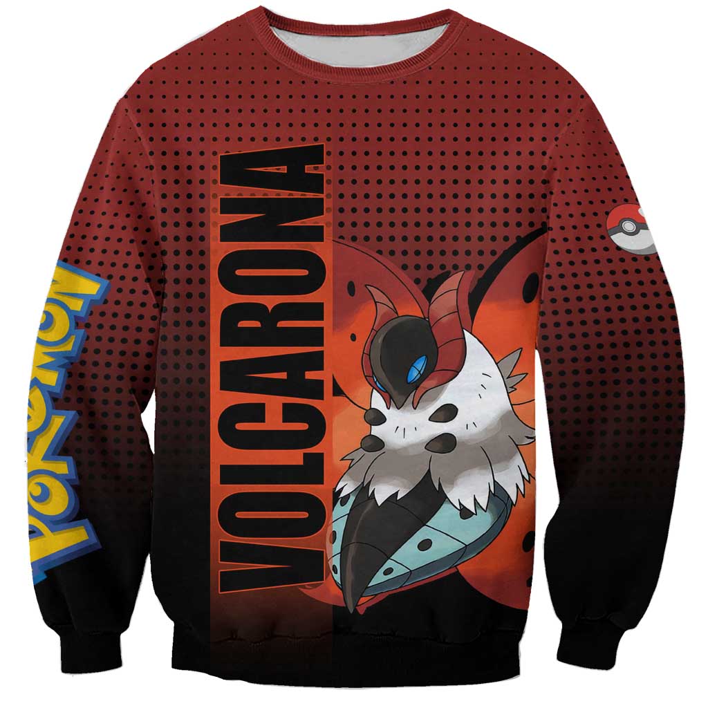 Volcarona from Poké Sweatshirt Bug and Fire Types Featuring Bright and Fiery Design - The Mazicc