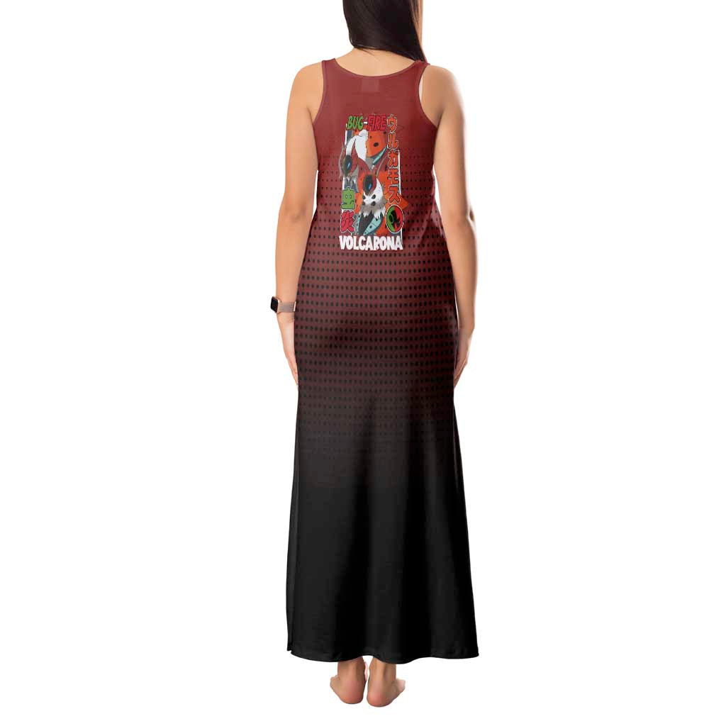 Volcarona from Poké Tank Maxi Dress Bug and Fire Types Featuring Bright and Fiery Design - The Mazicc