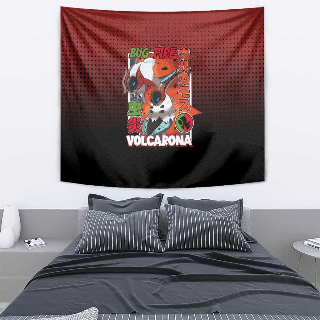 Volcarona from Poké Tapestry Bug and Fire Types Featuring Bright and Fiery Design - The Mazicc