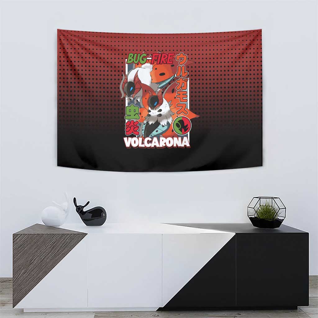 Volcarona from Poké Tapestry Bug and Fire Types Featuring Bright and Fiery Design - The Mazicc