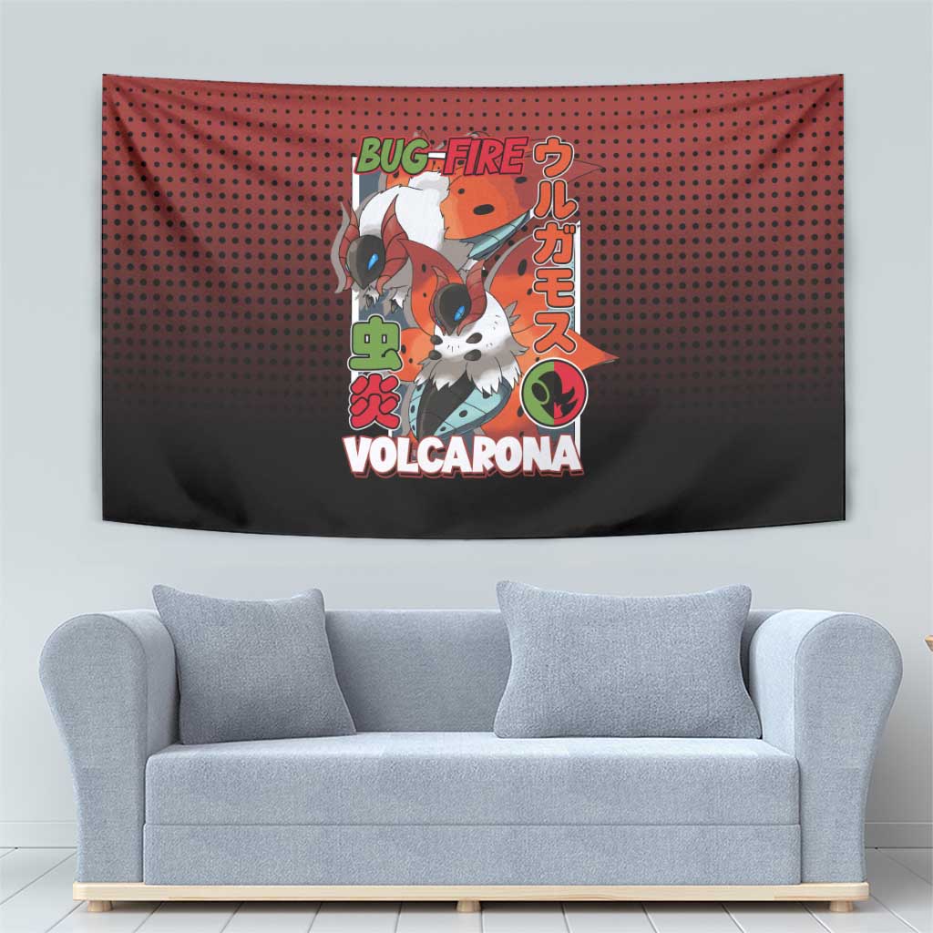Volcarona from Poké Tapestry Bug and Fire Types Featuring Bright and Fiery Design - The Mazicc