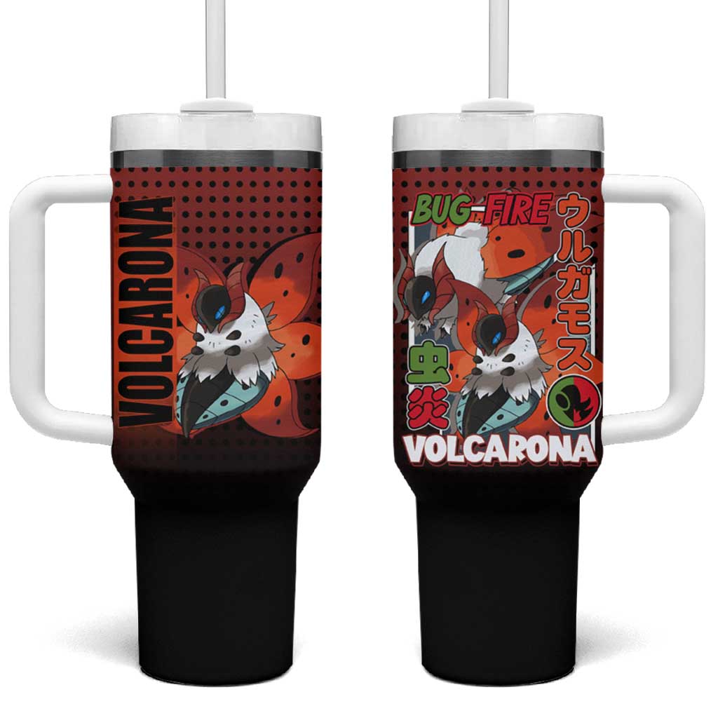 Volcarona from Poké Tumbler With Handle Bug and Fire Types Featuring Bright and Fiery Design - The Mazicc