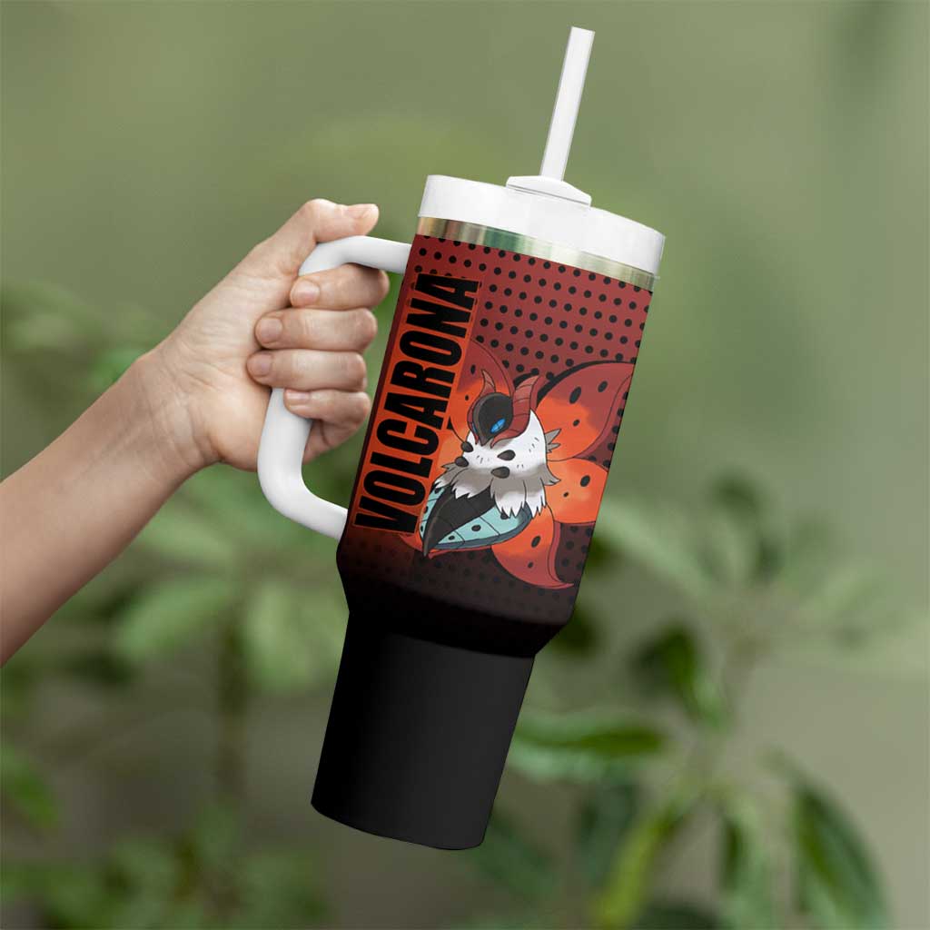 Volcarona from Poké Tumbler With Handle Bug and Fire Types Featuring Bright and Fiery Design - The Mazicc