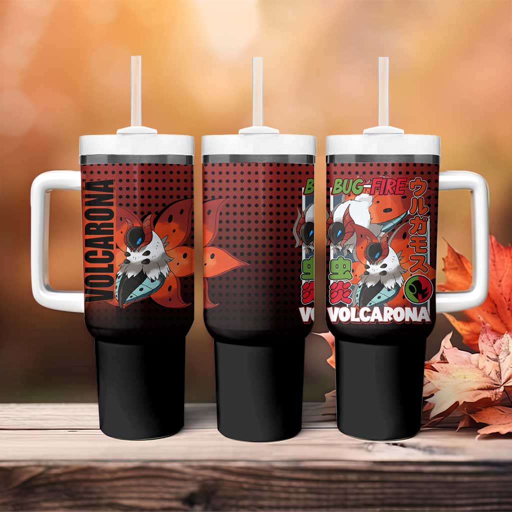 Volcarona from Poké Tumbler With Handle Bug and Fire Types Featuring Bright and Fiery Design - The Mazicc