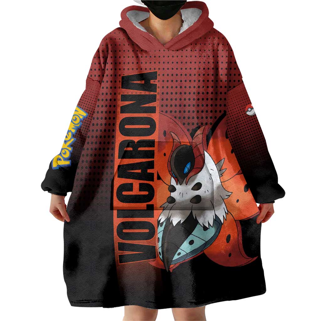 Volcarona from Poké Wearable Blanket Hoodie Bug and Fire Types Featuring Bright and Fiery Design - The Mazicc