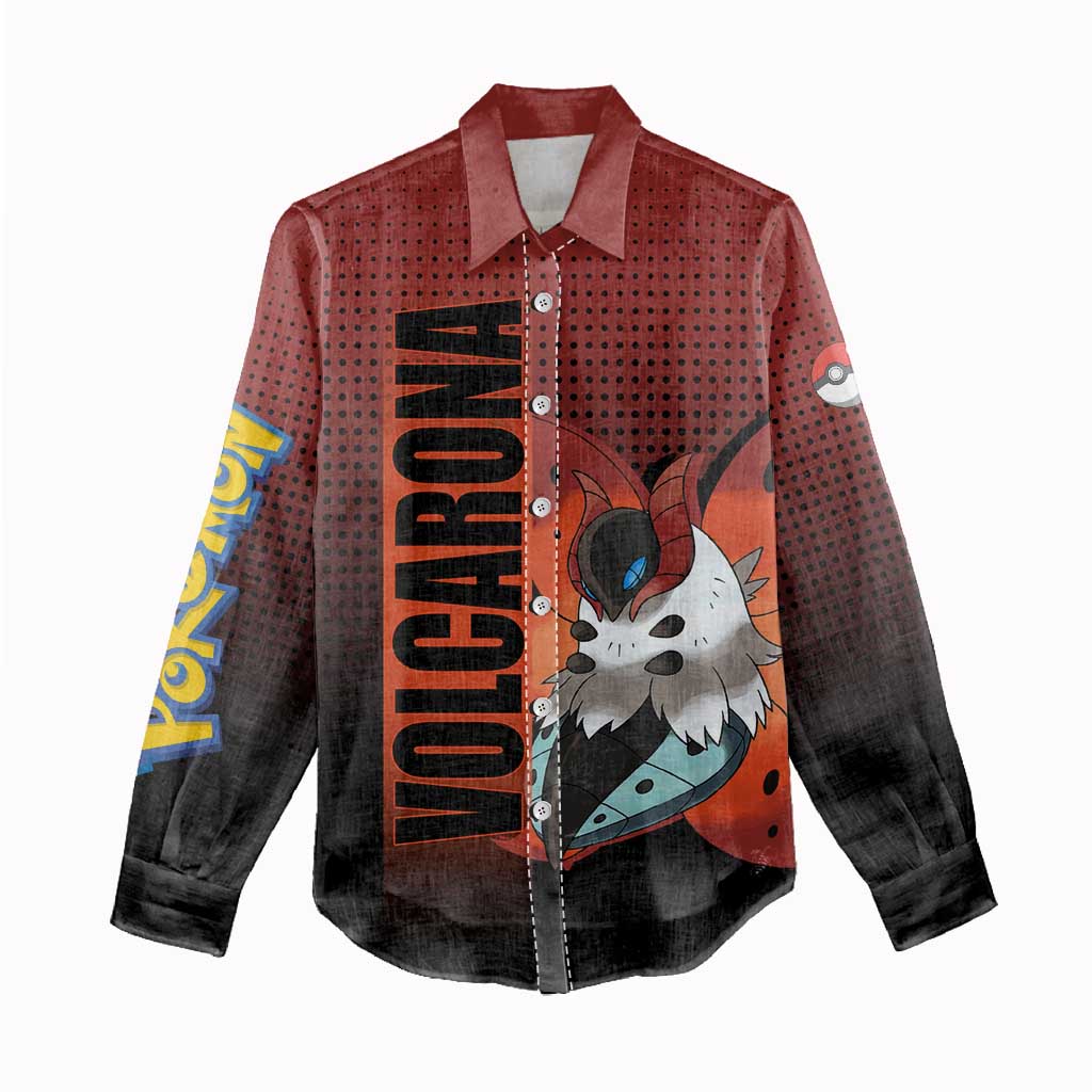 Volcarona from Poké Women Casual Shirt Bug and Fire Types Featuring Bright and Fiery Design - The Mazicc