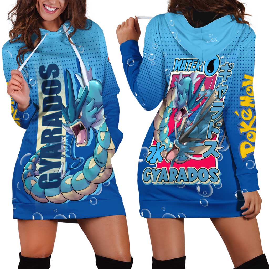 Gyarados from Poké Hoodie Dress with Water Type Power and Fierce Design - The Mazicc