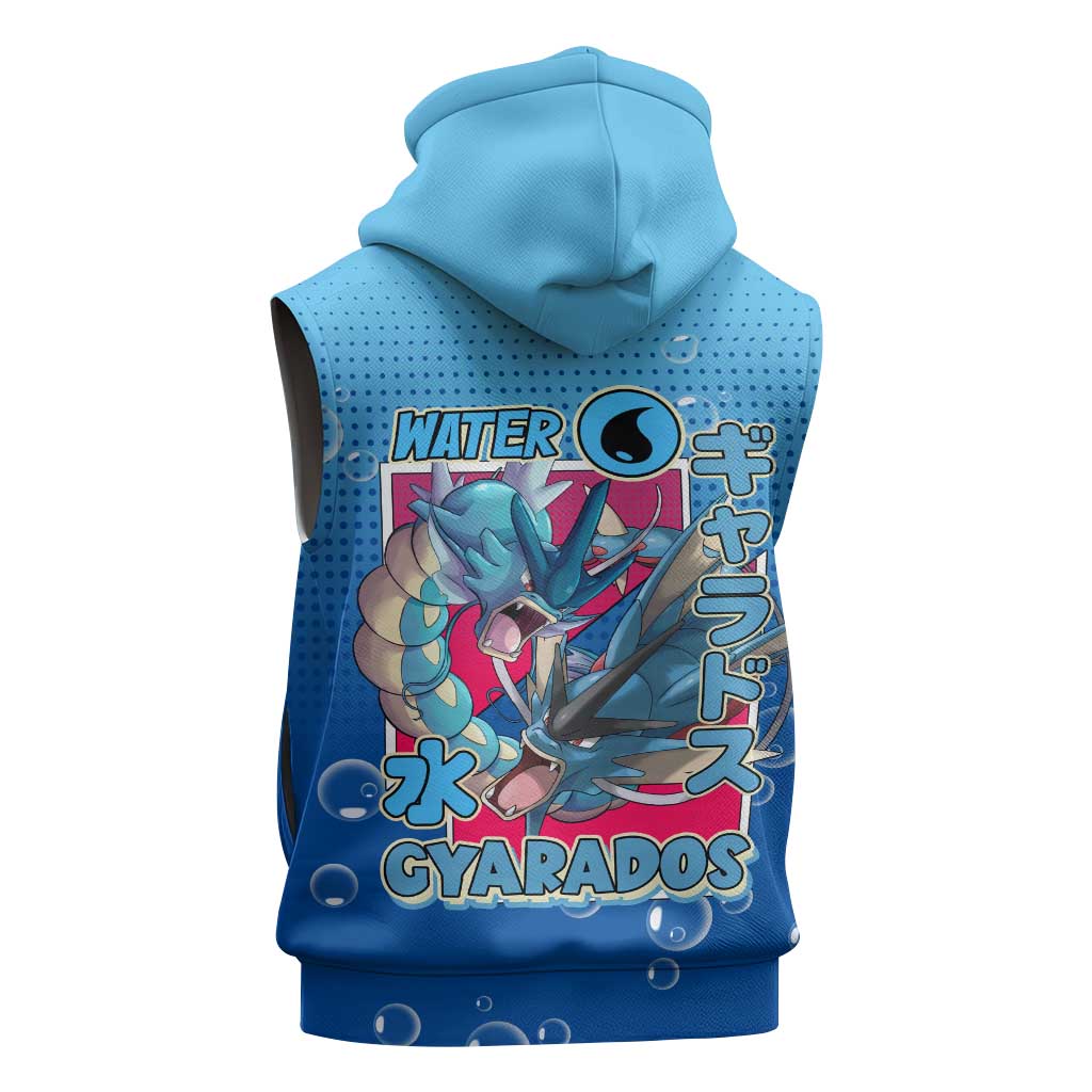 Gyarados from Poké Sleeveless Hoodie with Water Type Power and Fierce Design - The Mazicc
