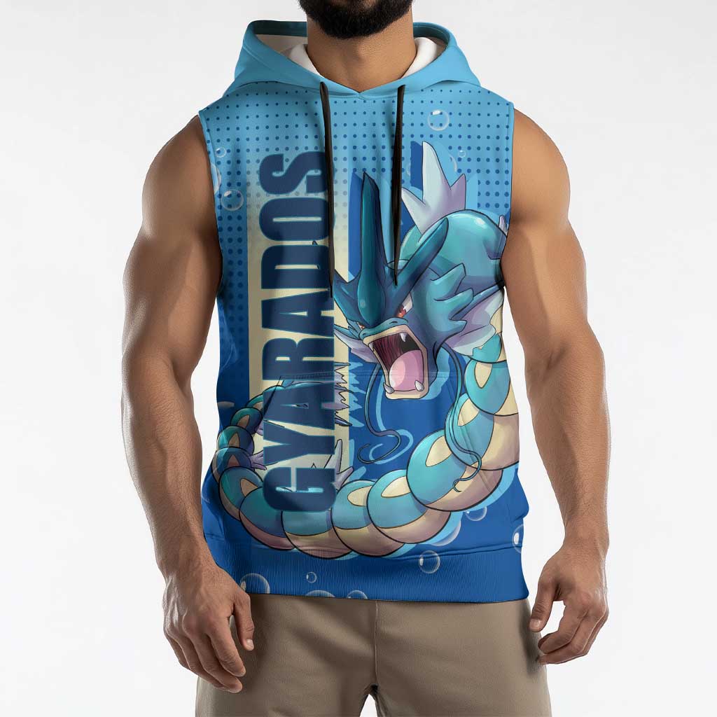 Gyarados from Poké Sleeveless Hoodie with Water Type Power and Fierce Design - The Mazicc