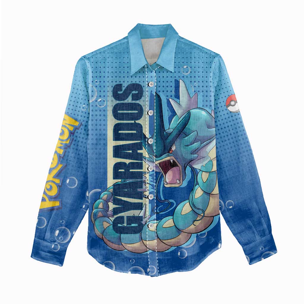 Gyarados from Poké Women Casual Shirt with Water Type Power and Fierce Design - The Mazicc
