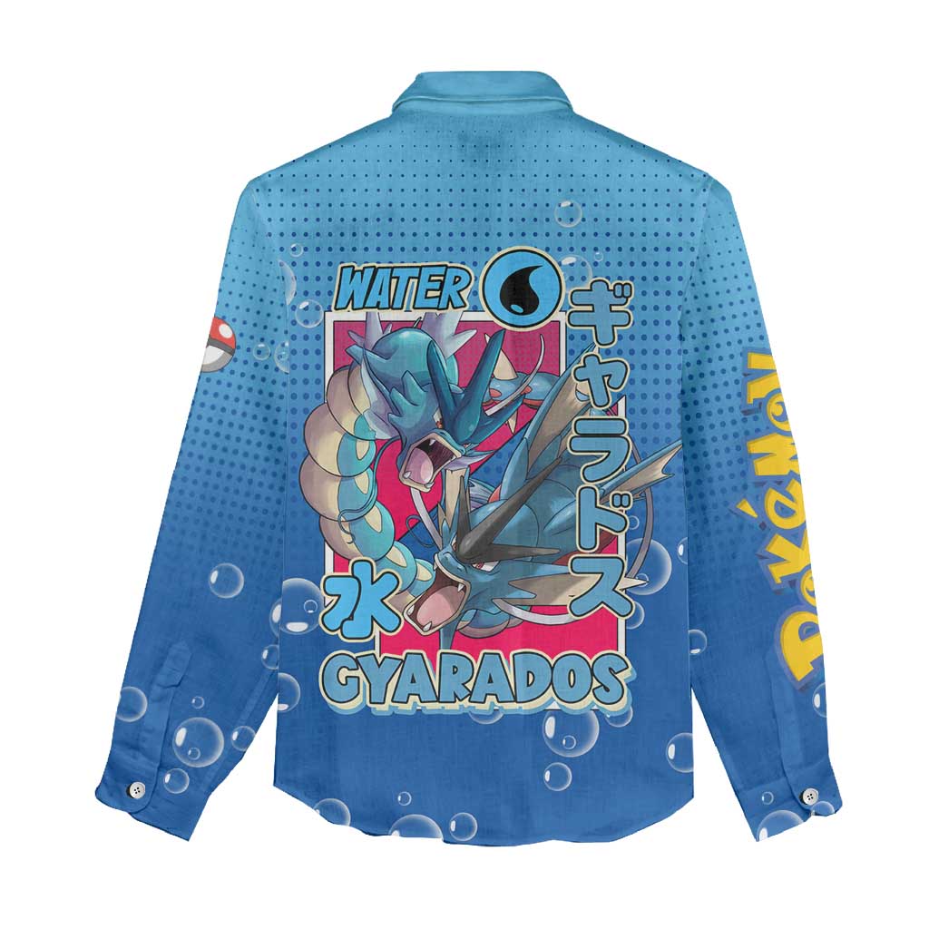 Gyarados from Poké Women Casual Shirt with Water Type Power and Fierce Design - The Mazicc