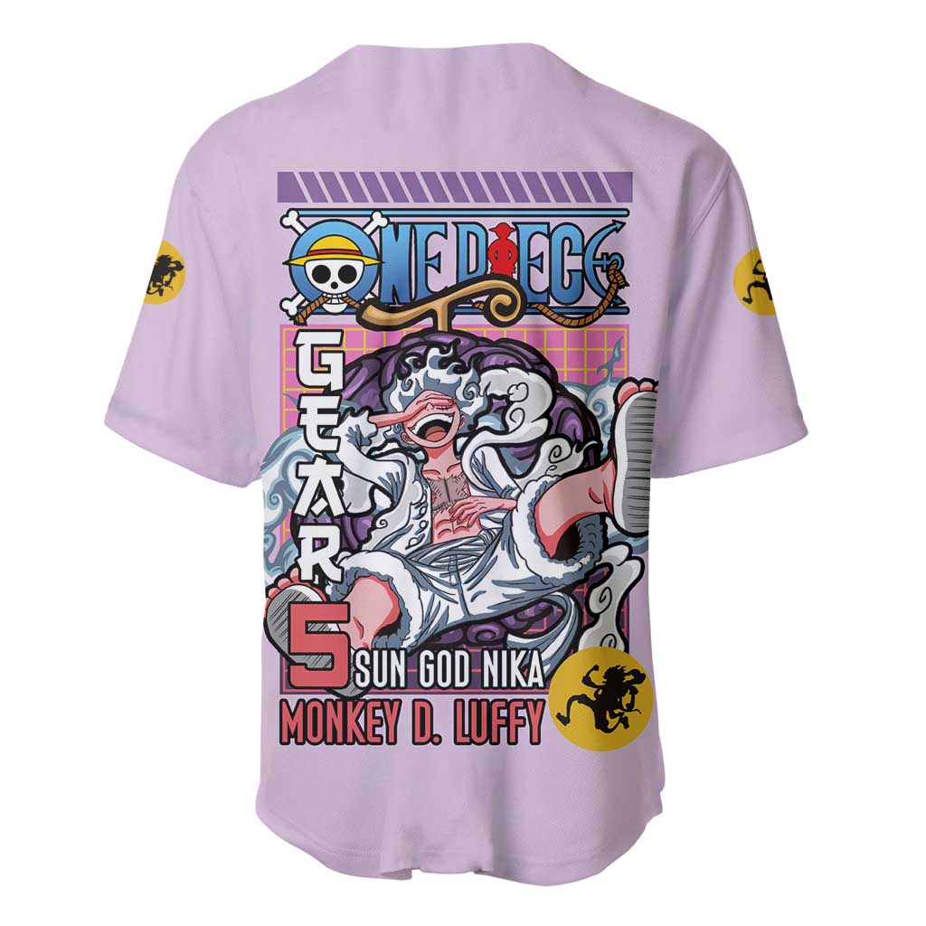 Monkey D. Luffy Gear 5 And Demon Fruit Nika - One Piece Baseball Jersey Anime Style