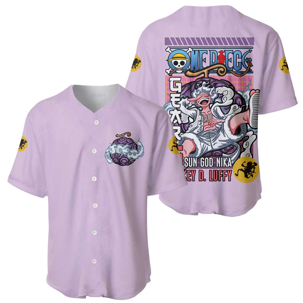 Monkey D. Luffy Gear 5 And Demon Fruit Nika - One Piece Baseball Jersey Anime Style