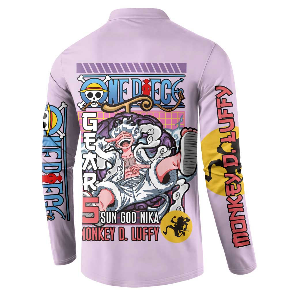 Monkey D. Luffy Gear 5 And Demon Fruit Nika - One Piece Button Sweatshirt Anime Style