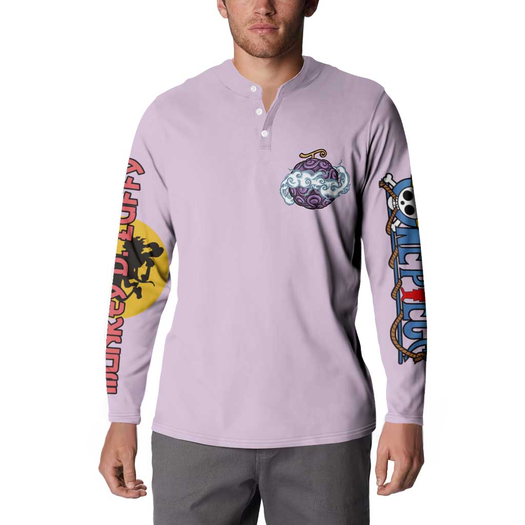Monkey D. Luffy Gear 5 And Demon Fruit Nika - One Piece Button Sweatshirt Anime Style