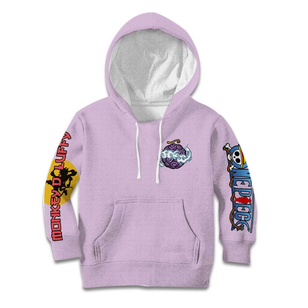 Monkey D. Luffy Gear 5 And Demon Fruit Nika - One Piece Kid Hoodie Anime Style