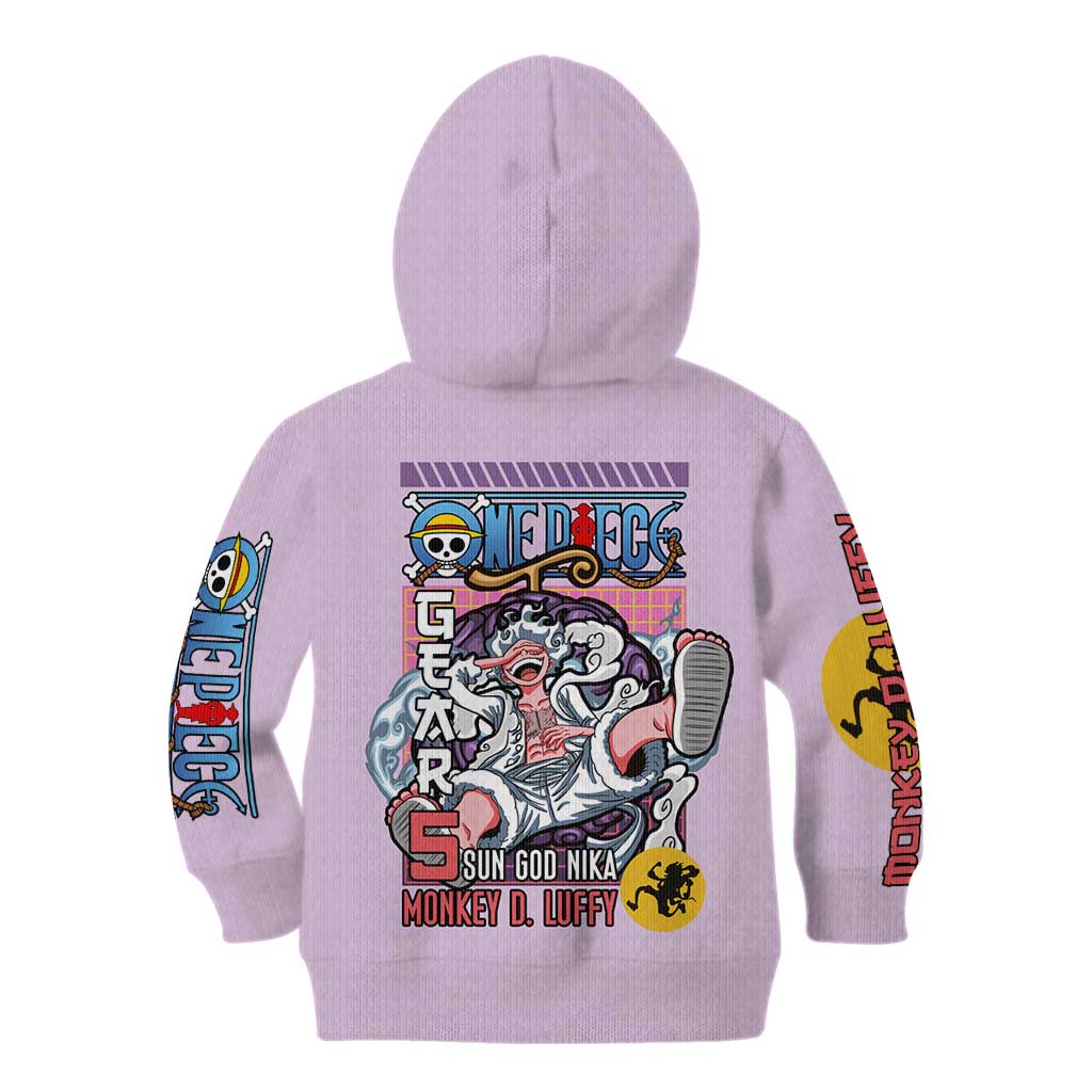 Monkey D. Luffy Gear 5 And Demon Fruit Nika - One Piece Kid Hoodie Anime Style